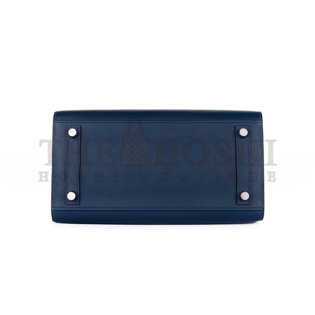 H**me5 BIRKIN 25 EPSOM LEATHER ROYAL BLUE SILVER BUCKLE BAG 1274381 (25*20*13cm) Master Quality